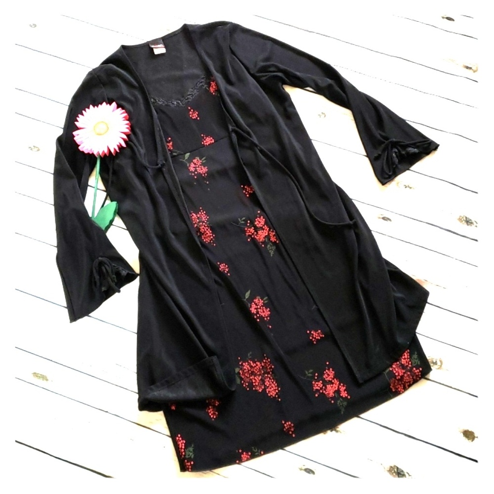Floral Dress with long cardigan